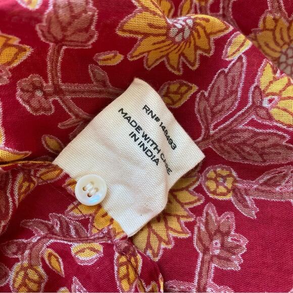 Dôen Jane Blouse in Desert Blooms Block Print Organic Cotton Size XXS Oversized - Picture 9 of 11